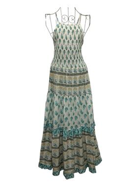 SPRINGFIELD x Roots Studio VestidoTiered Maxi Dress Tropical Floral Print 8
